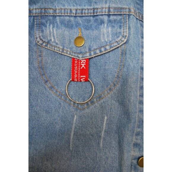 Axis Lab Distressed Ripped Denim Jacket w/Accent Zippers Size Large - Picture 5 of 16